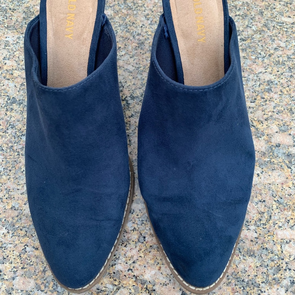 Blue leather shoes